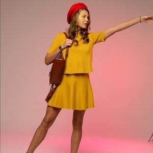 Mustard skirt and top set